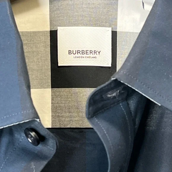 BURBERRY Check Stretch Poplin Shirt Size M